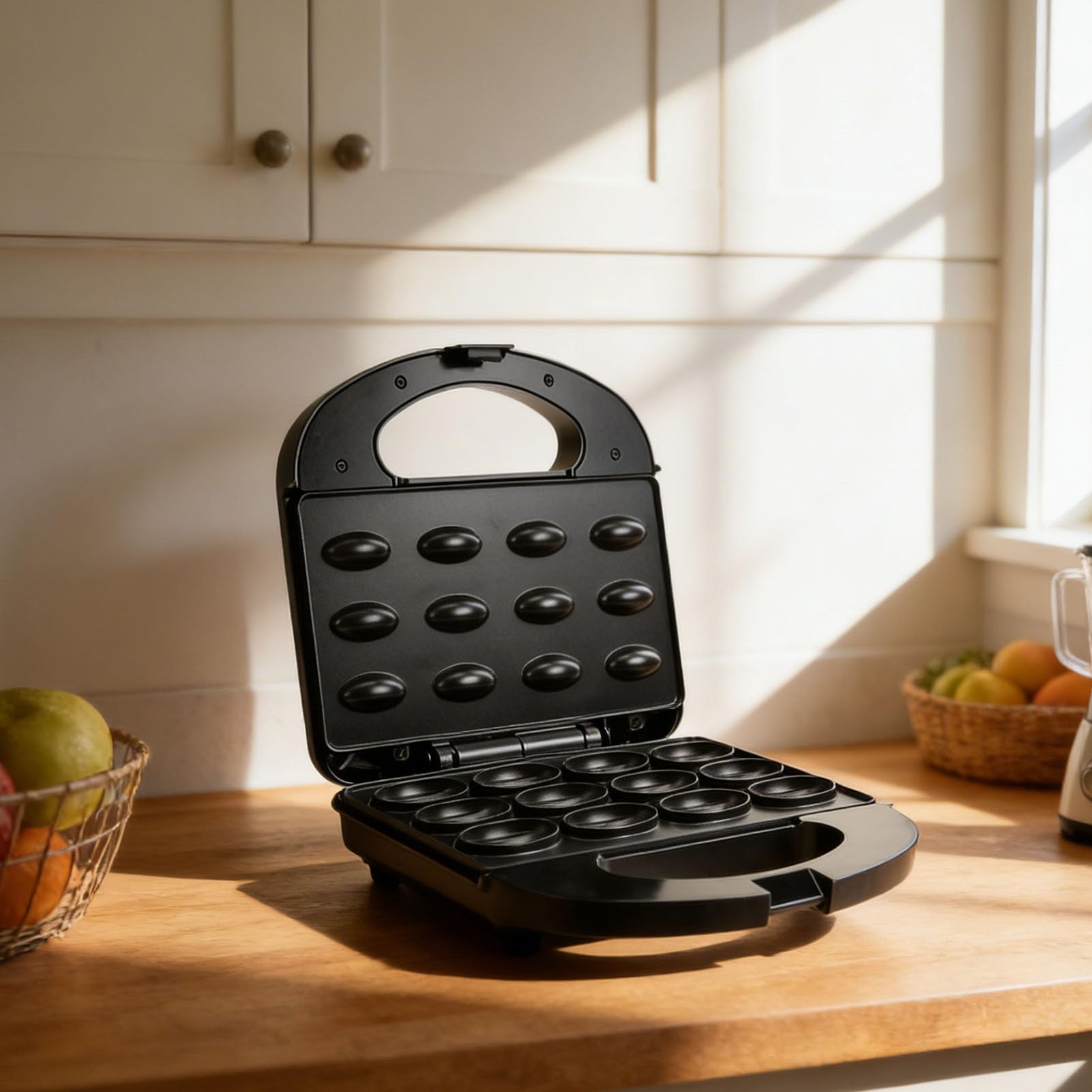 Máquina Eléctrica para Hacer Galletas de Nuez Oreshki, 12 Agujeros, 750W, Calentamiento Doble, Antiadherente, Fácil de Limpiar, Compacta, para Pasteles de Nuez, Bocadillos, Enchufe