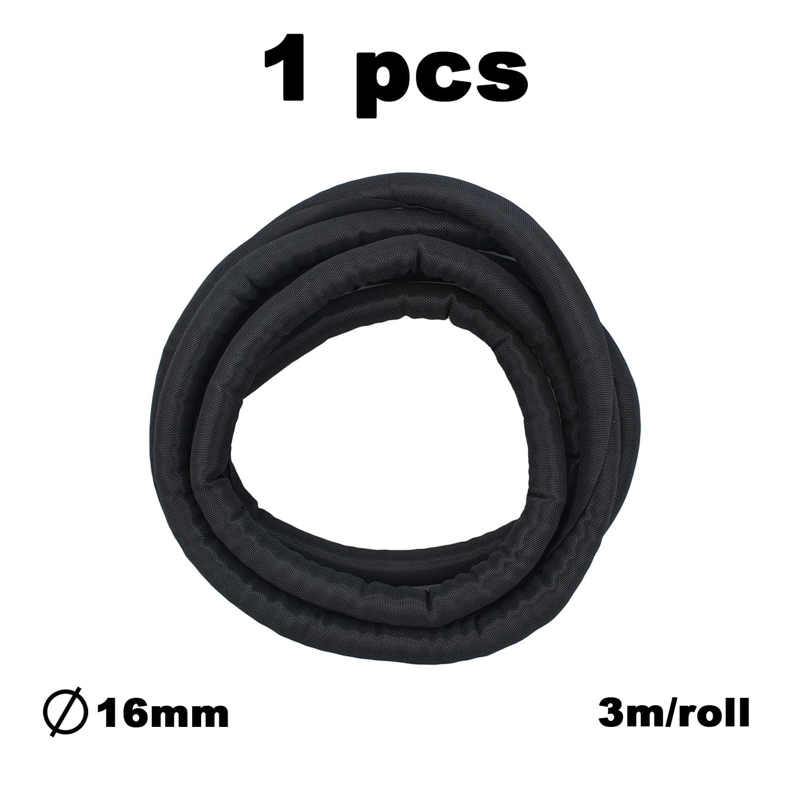 3 Metri Nascondi Cavi,Raccogli Cavi Scrivania,Cable Management Scrivania,Coprifili Elettrici,Portacavi,Nero(Ø 16mm)