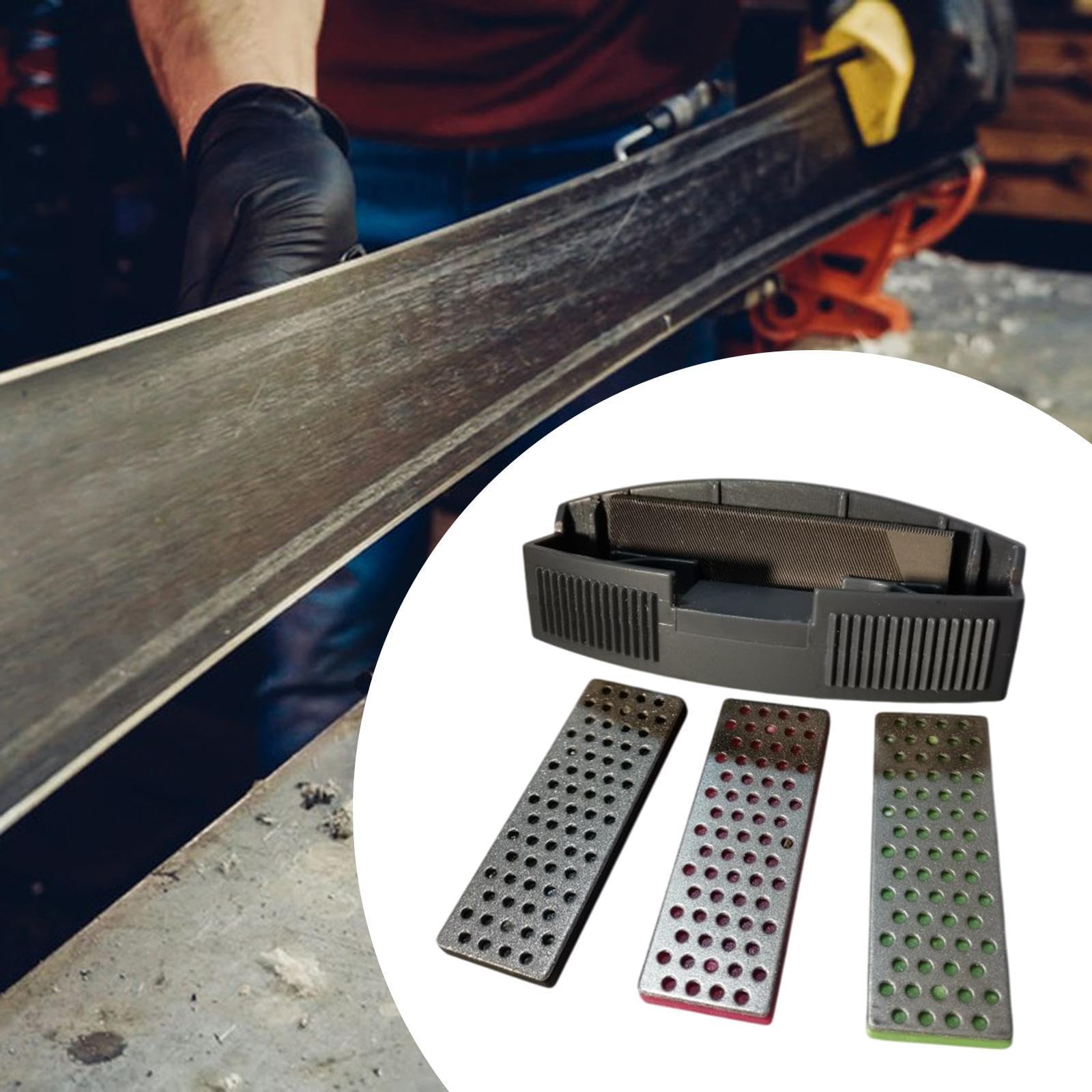 Yiju Snowboard Edge Bevel Tuning Kit, Snowboard Side Edge Sharpener,Burr,Ski Board Care Tuner Kit for Repair,Outdoor Sports,Skiing, with Polisher