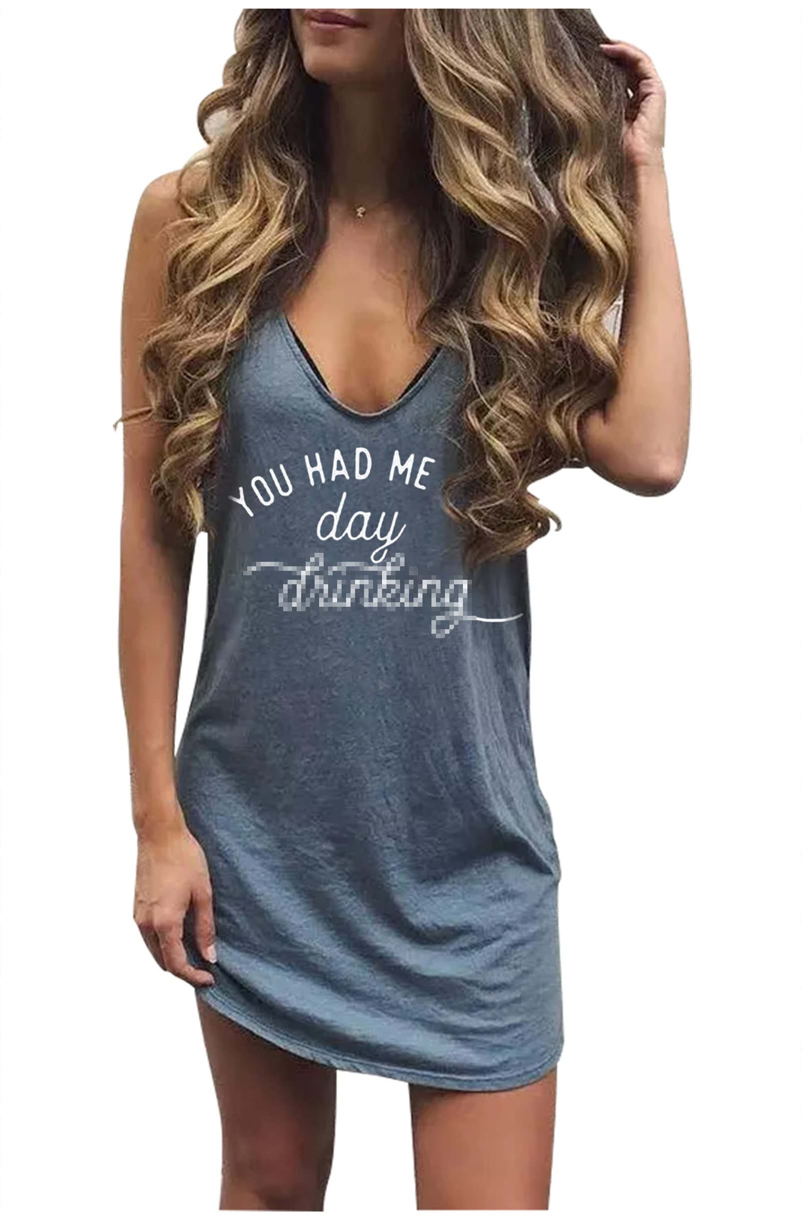 CHUNTIANRAN Mini Dress for Women Swimsuit Coverup Beach Hawaiian Tank Dress