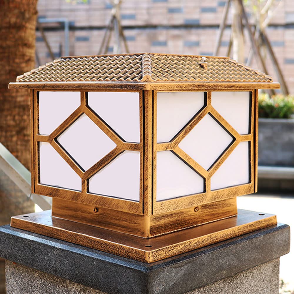 Lampe Solaire LED, Décoration Murale Extérieure Luminaire Stigma Lanterne, Lampe de Jardin avec 3 Couleurs et Luminaire Paysage Changeant de Lumière pour Villa, Cour Extérieure, Cloche Etanche, Bronze