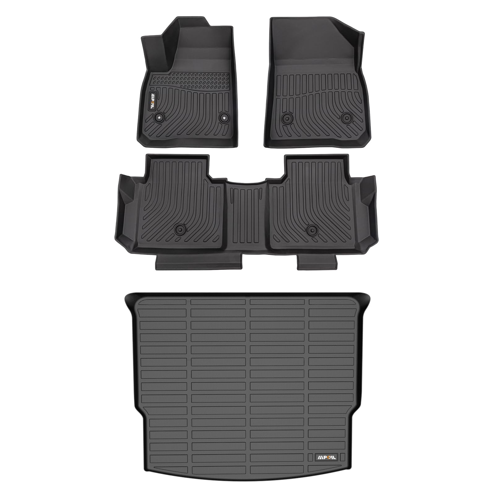 AIPOIL® Floor Mats & Cargo Liner Fit for Chevy Chevrolet Blazer 2019-2024?TPE All Weather Protection Anti-Slip Automotive Floor Liners?Full Set Custom Automobile mats Accessories, Black