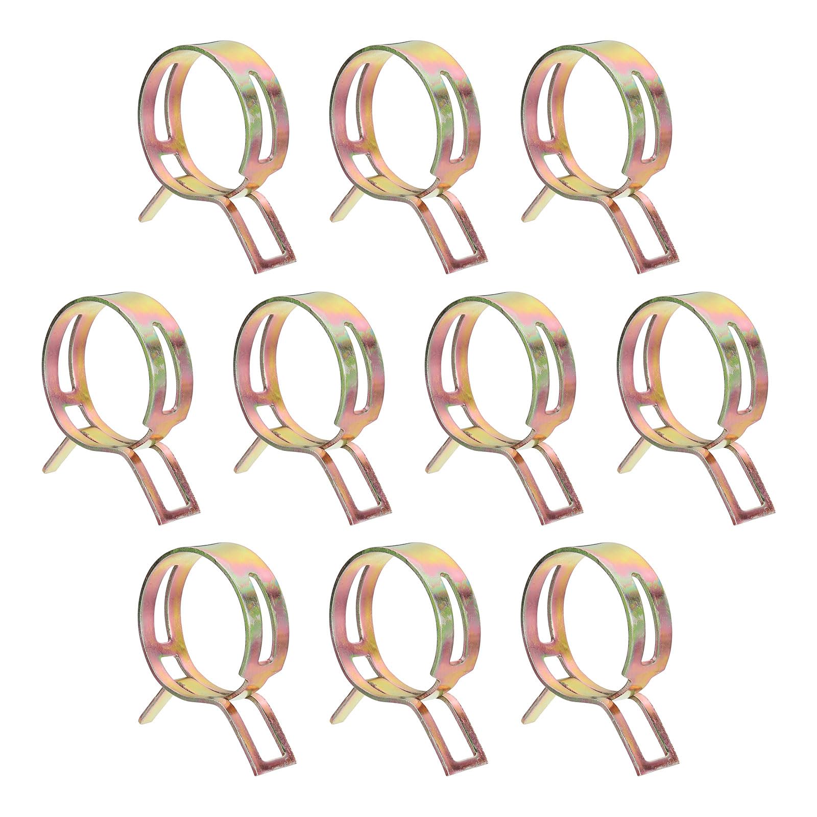 sourcing map 10pcs Spring Band Type Hose Clamps 40mm Fuel Line Hose Spring Clip Silicone Vacuum Hose Pipe Clamp Low Pressure Tube Clip Fastener, Colorful