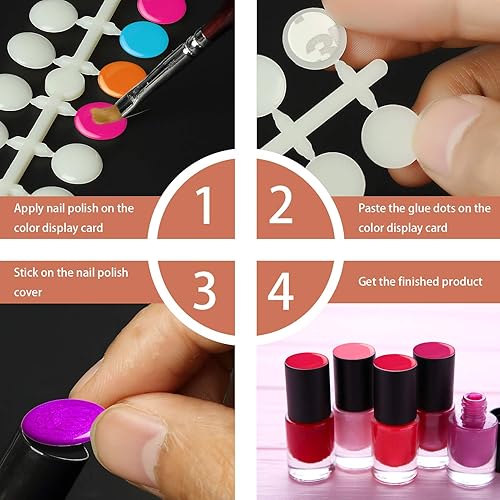 Miniatura 5 de 240 puntas redondas de exhibición de uñas postizas, color natural, tabla de visualización de arte de uñas, puntas de visualización de color,