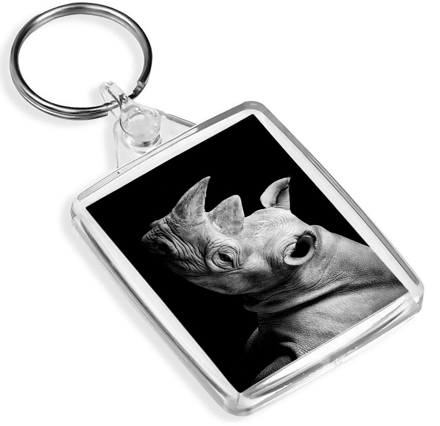 Destination Vinyl Keyrings Unisex Multi Rhino Keyring - Ip02 - Rhinoceros Wild Animal Zoo Endangered #8578
