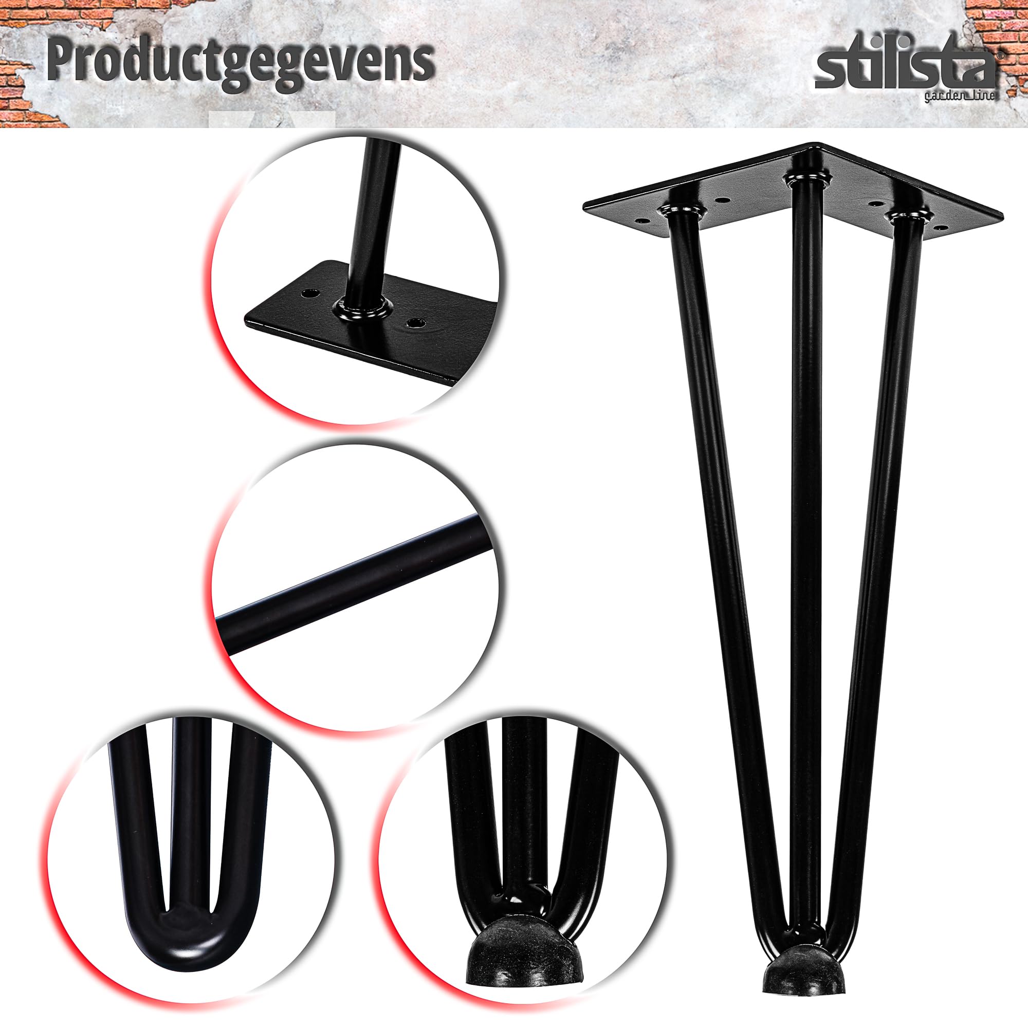 Tafelpoten 4 St. Haarspeldpoten 66 Cm Tafelframe 26 Inch Set Van 4 Diy Bureau Tafelpoten 3 Staven Heavy Duty P 010133067449
