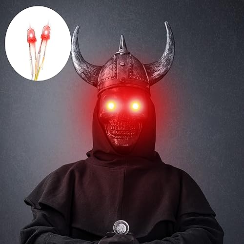 Miniatura 5 de Jutom 4 piezas de ojos láser rojos brillantes LED de Halloween para máscara de ojos claros con caja de batería, batería no incluida