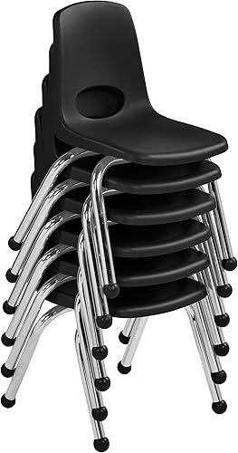 Miniatura 3 de Factory Direct Partners Silla apilable, 12 pulgadas, color negro