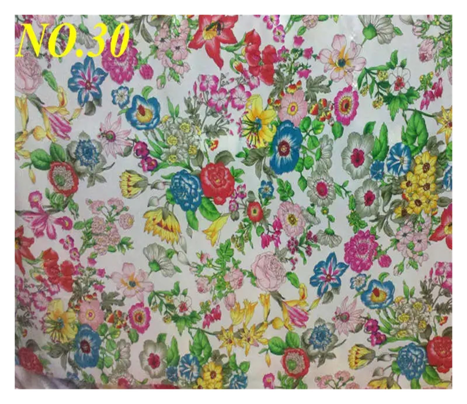 Tissu soie imprime Chine multicolore color-30 couture metre