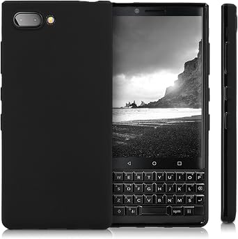 kwmobile Case Compatible with BlackBerry KEYtwo (Key2) Case - Soft Slim Protective TPU Silicone Cover - Black Matte