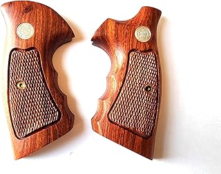 BMPL Open Back S&W K/l Frame Square Butt Revolver Grips Hardwood Finger Groove Checkered Handmade - Generic