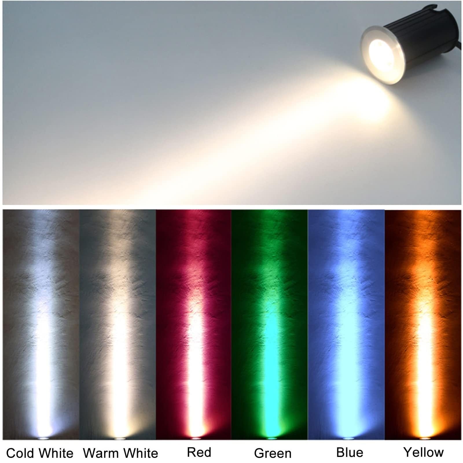 Luce interrata for esterni - Luci paesaggistiche a LED, Faretto da pavimento incorporato, Luce subacquea a fascio stretto impermeabile IP68, for giardino/scale(Cold White,DC24V)