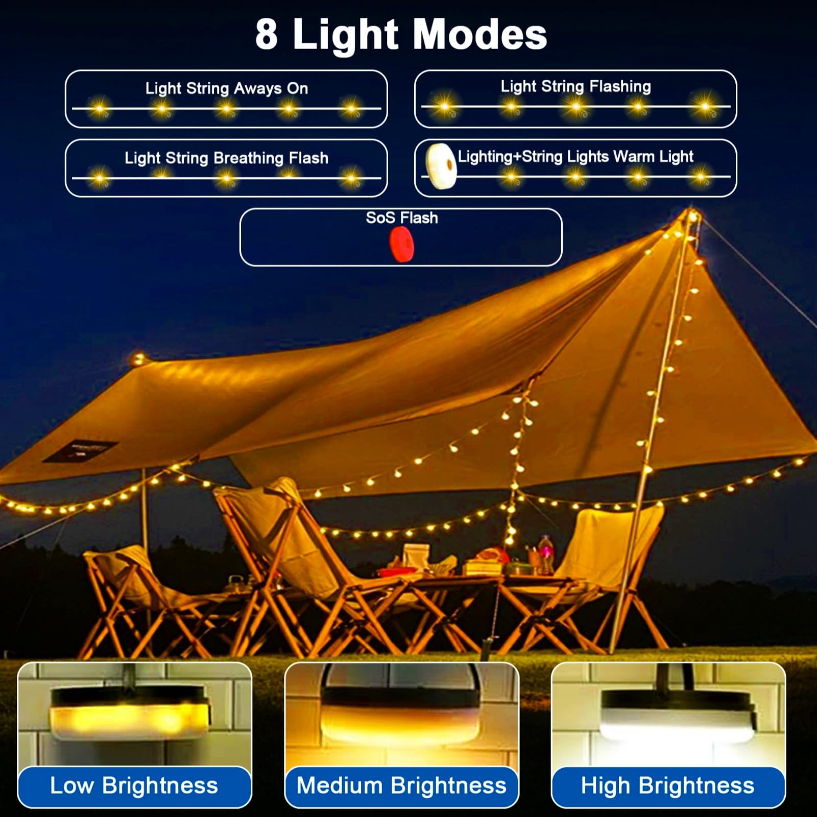 SOLARBABY 2 Pacchi Luci Natale Esterno Solare, 12M 120LED Catena Luminosa Esterno Solare, 8