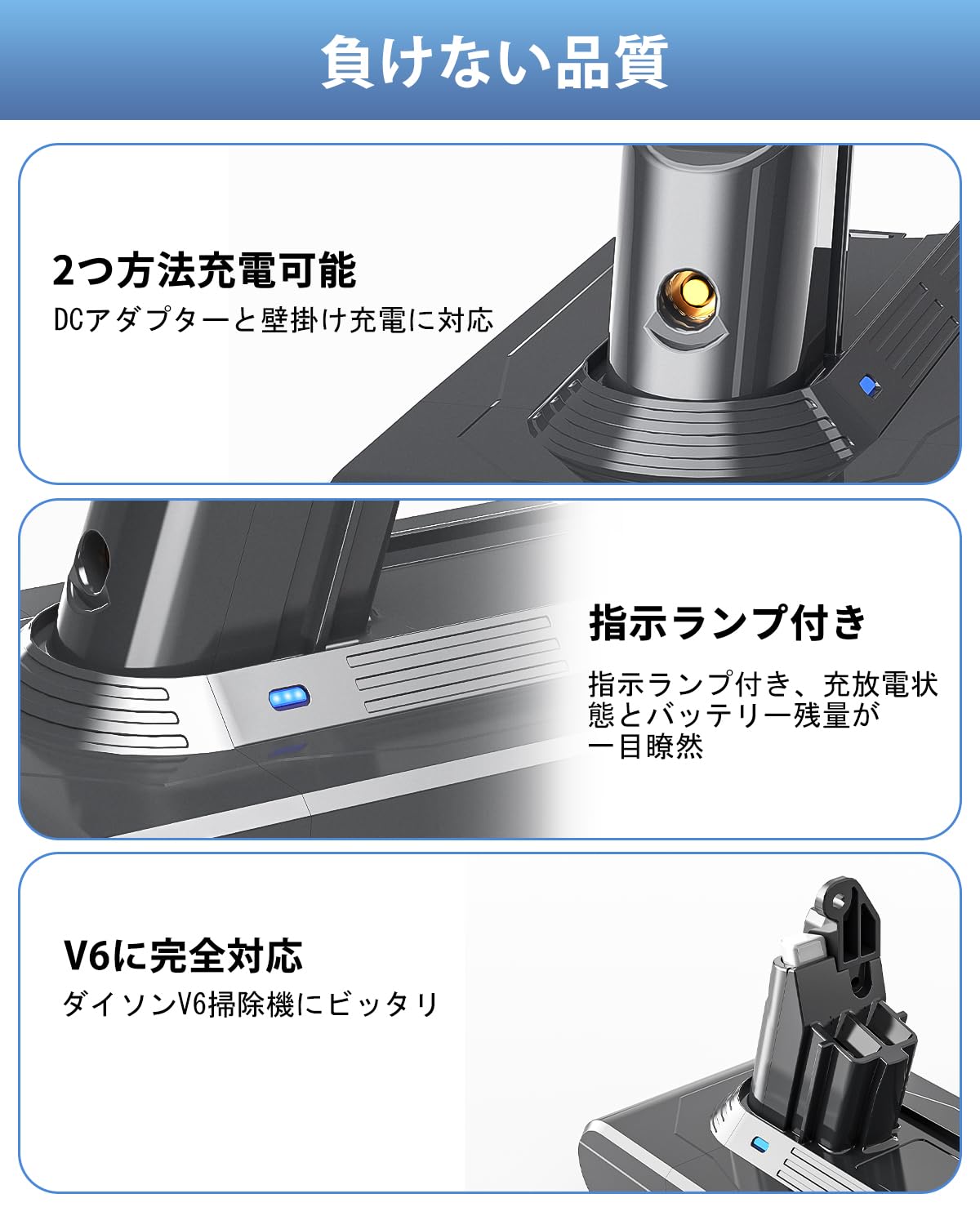 Amazon.co.jp: Dyson Battery V6 Replacement Vacuum Cleaner Battery