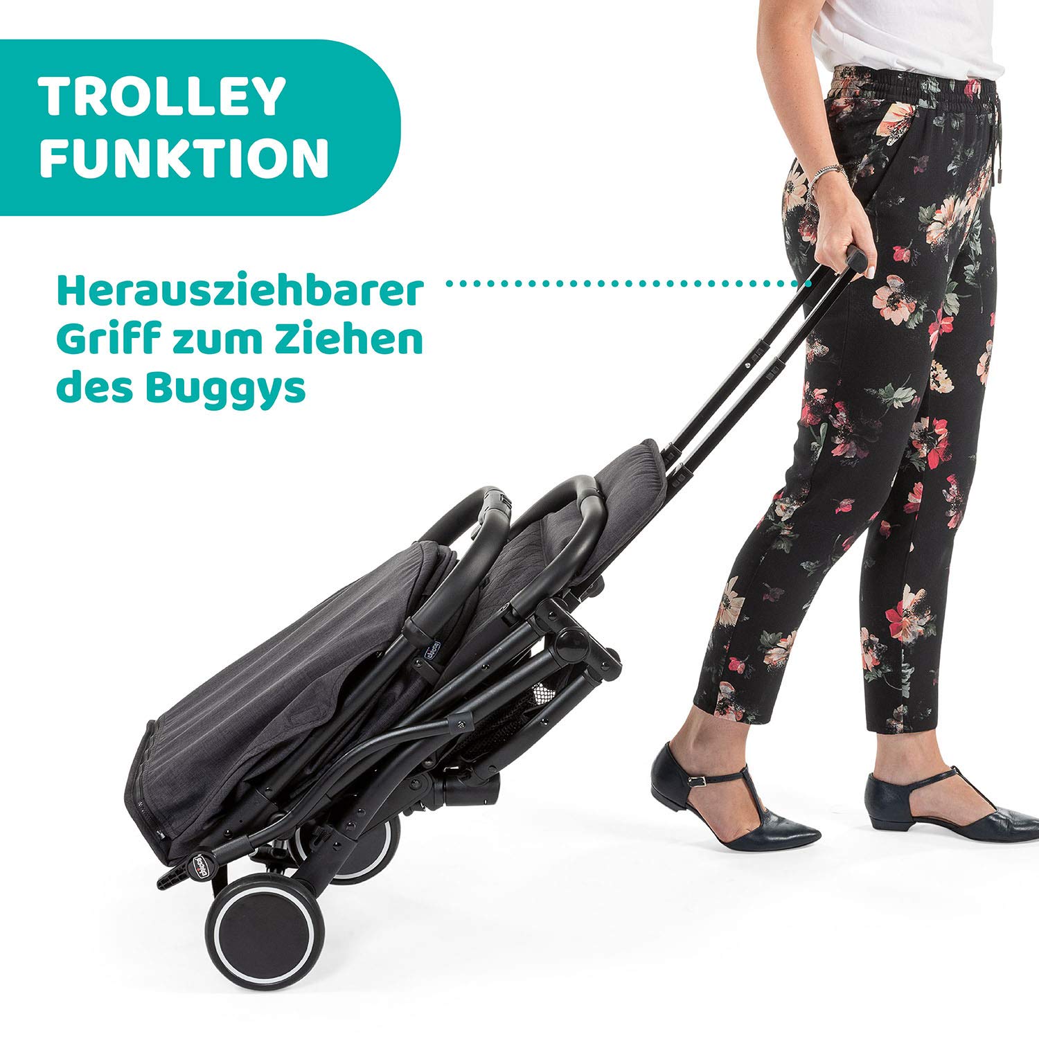 Chicco Trolley me Buggy Einhand-Schließmechanismus Tragegriff Regenschutz schwarz ab Geburt bis 15 kg