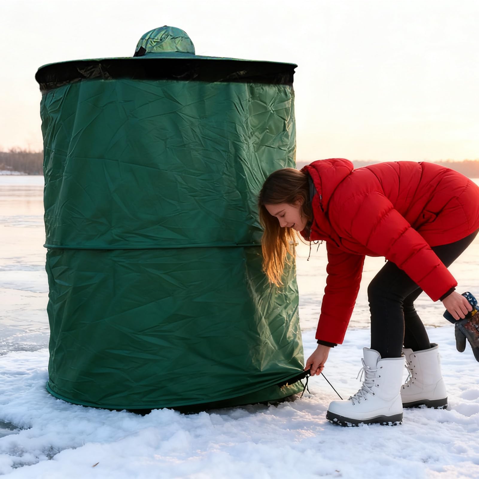 Faltbares - Samt-Baumwollfadenring 93 cm Campingzelt | Campingunterkunft | Faltbarer UV-Schutz Mit Griffen | Zum Umkleiden Toilettenbesuch Strandfischen Wandern Klettern Abenteuerli