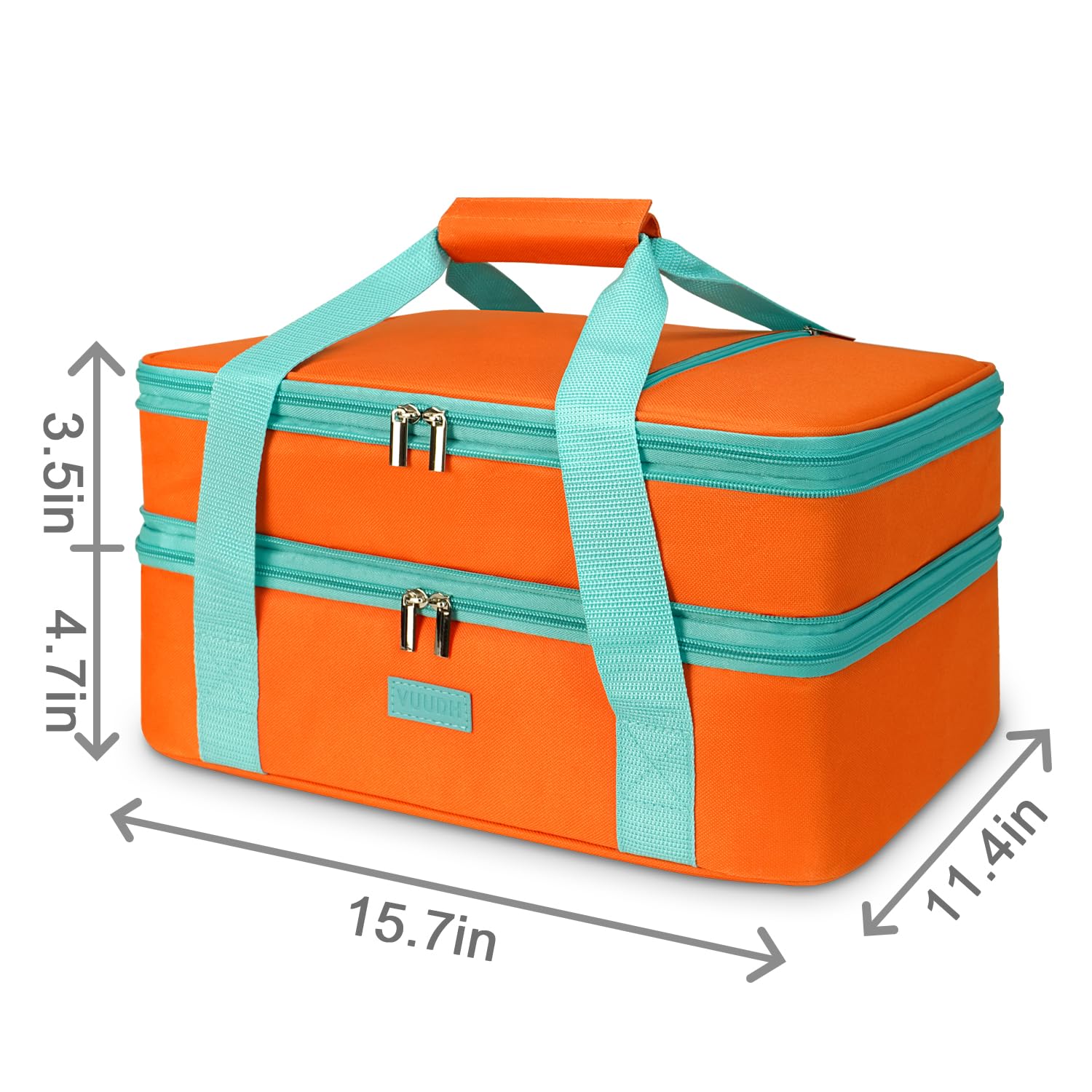 Bolsa de Transporte expandible para Cacerola, Bolsa de Alimentos de Dos Pisos, Portador Aislado para Alimentos fríos o Calientes, Bolsa para lasaña para picnics, Playas, Viajes o Regalos