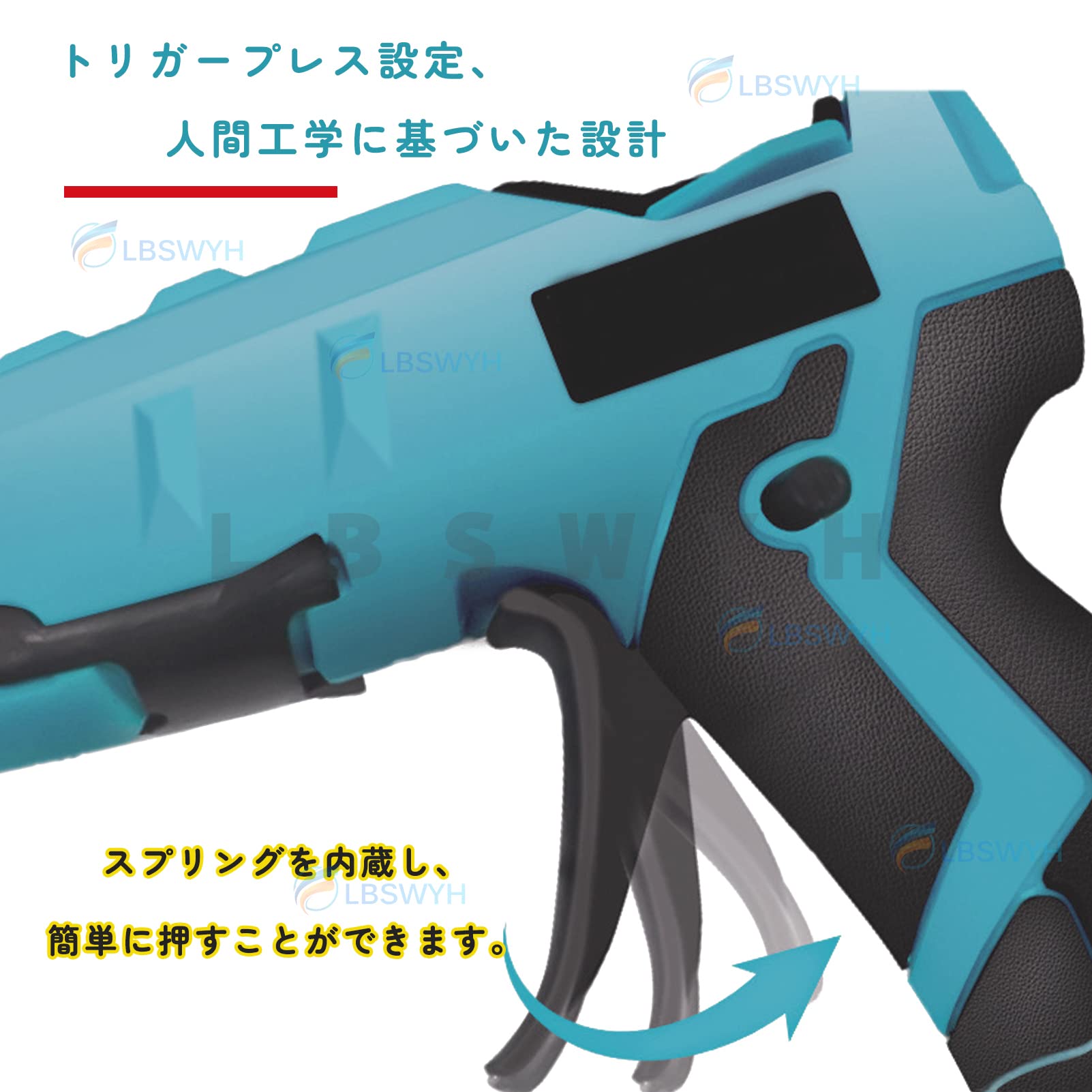 Rwlre コードレスホットグルーガン 100w電気ホットメルトグルーガンコードレスマキタ18vバッテリーアンチスカルドノズルDiy溶接ヒート