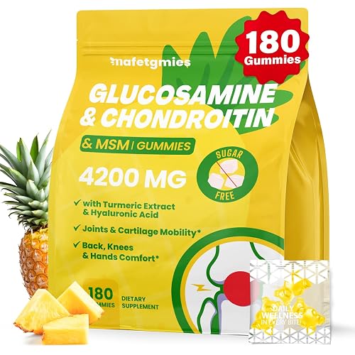 Glucosamine Chondroitin Gummies, Joint Supplements for Men Women, 180 Count