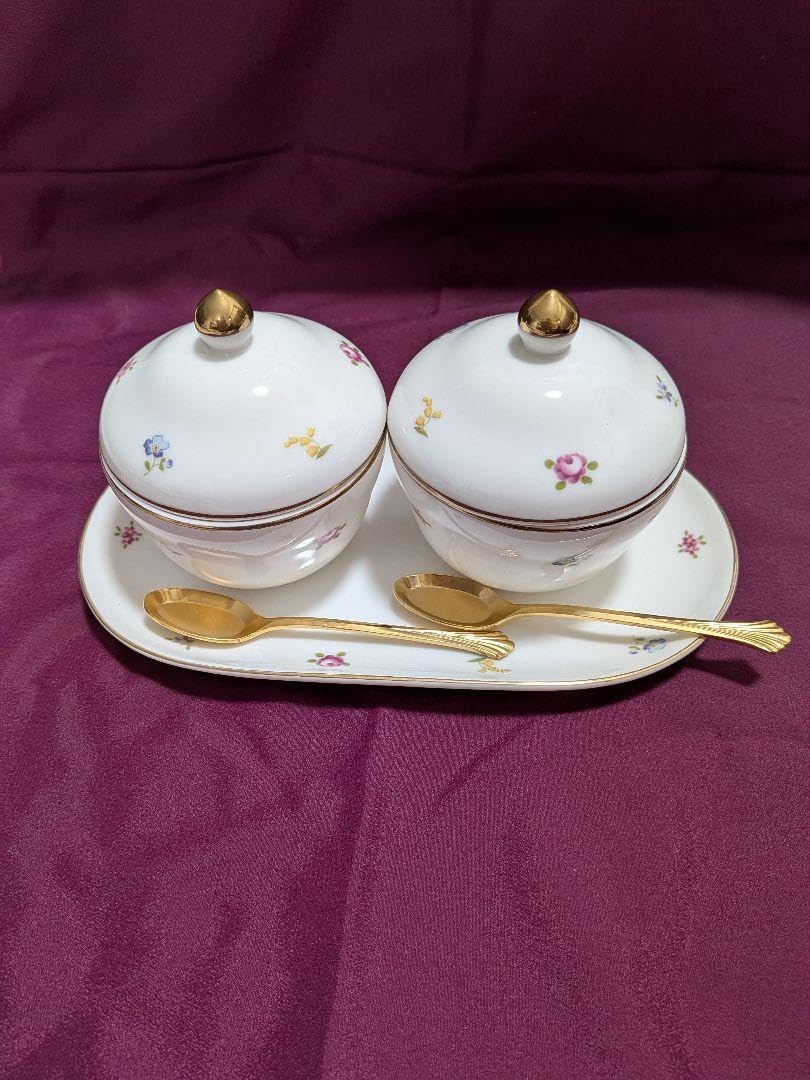 花柄シュガーポットセット(スプーン付)