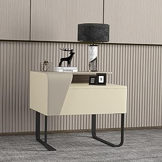 Mesita de Noche para Espacios Reducidos Mesa de Noche Dormitorio 1 Cajones y Mesita de Noche de Almacenamiento Superior Mesita Mesa Auxiliar Salon para Sala de Estar Dormitorio y Muebles ( Color : Lig