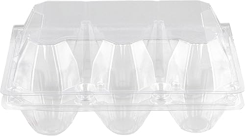 Miniatura 6 de Rural365 Cartón de plástico para huevos para 6 huevos, 12 unidades, soporte reutilizable para huevos de gallina, contenedor apilable para