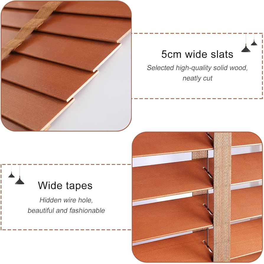 Amazon.com: Venetian Blinds Wooden-Horizontal Blinds-Blackout
