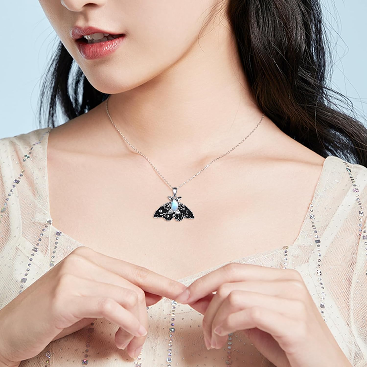 YAFEINI Bee/Panda/Cow/Fox/Owl/Moth/Cat/Dolphin/Otter/Penguin/Phoenix/Unicorn/Axolotl Necklace Sterling Silver Animal Lover Gift for Women Cute Animal Jewelry - Image 4