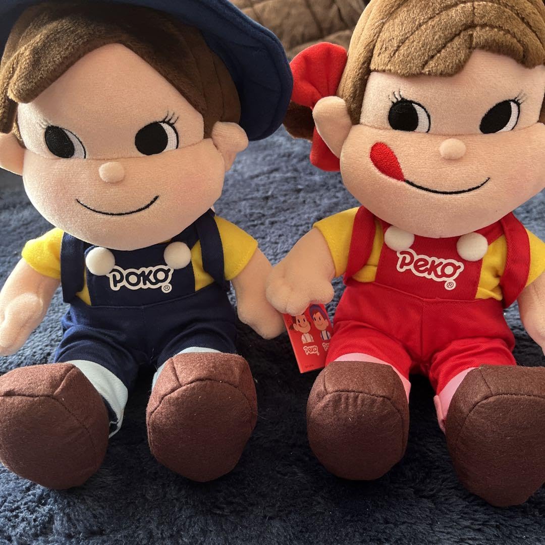 Amazon.co.jp: 不二家 ペコちゃん︎ポコちゃん ぬいぐるみセット