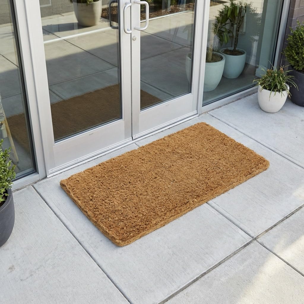 Paillasson coco uni XL tapis d'entrée brosse pour protéger vos parquets