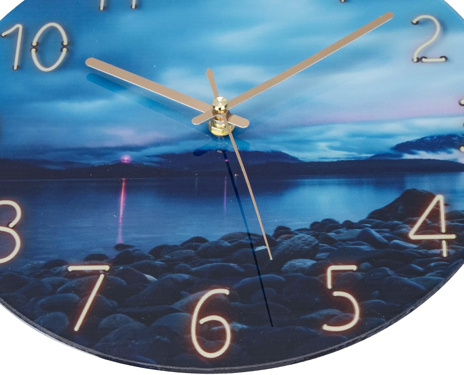 ACCSHINE Silent Wall Clock Modern 12-inch Clock, Silent Movement Without Ticking, Wall Clocks Battery Operated, Suitable for Living Room, Bedroom, Kitchen, Children's Room Wall Clock (Dark Blue)