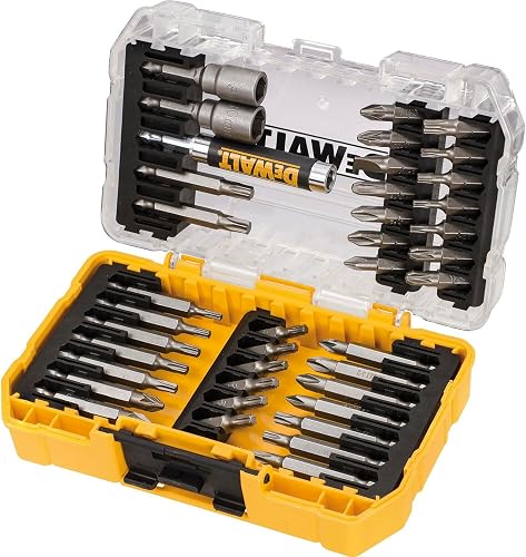 screwdriving work, contains Phillips, slotted, Pozi and Torx bit bits DT70717 40 pieces. High performance screwdriver bit set