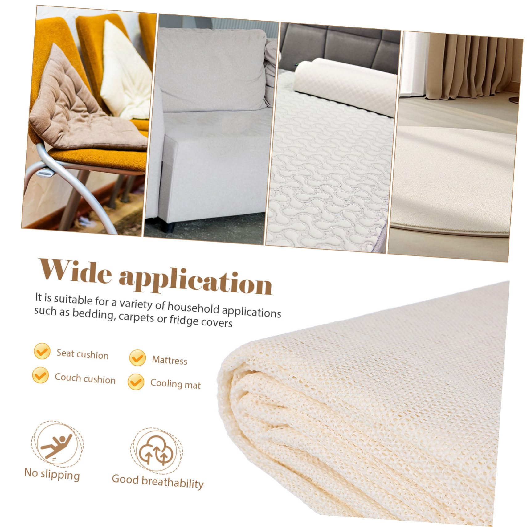 Tapis Antidérapant Blanc en PVC 200x300 Cm pour Protection de Sol en Bois Dur et Prévention du Curling du Tapis