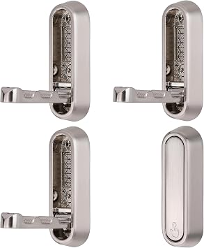 SYZOW 4 Piece Wall Hanging Hook, Foldable Wall Hooks, Helmet Mount, Foldable Coat Hooks, Towel Hook, Foldable Wall Hooks for Helmet Brushed Nickel