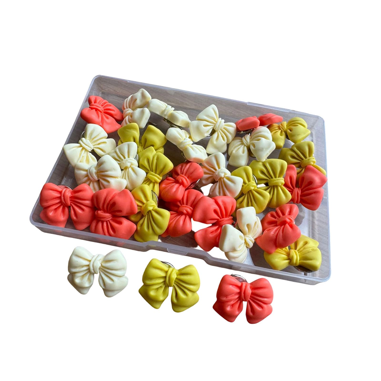 Hsioluted A 50Pcs Colorful Bowknot Theme Push Pins Decorative Thumbtacks For Bulletin Boards School Wall Mounting Supplies Decorative Thumb Tacks Craft Thumbtacks