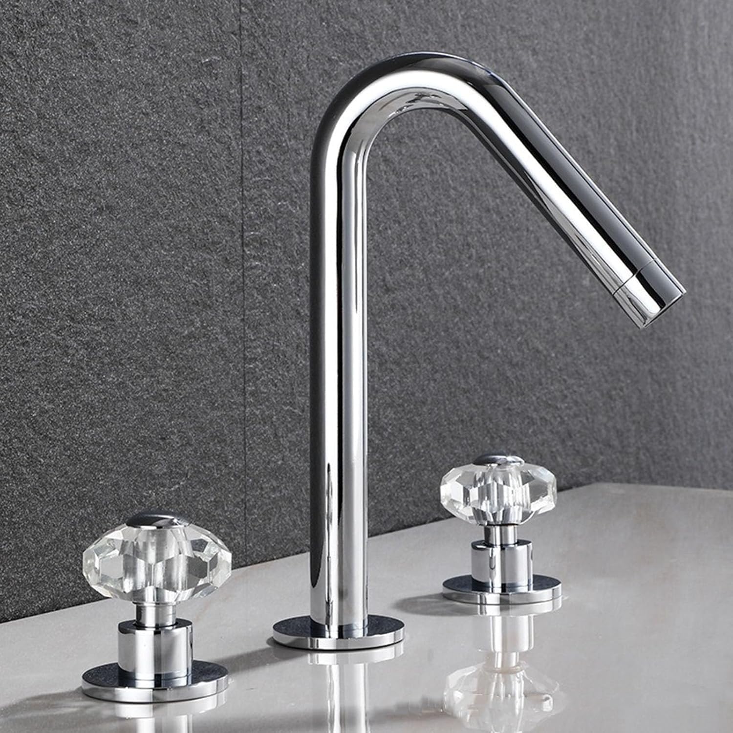 Robinet mélangeur évier salle de bain 3 trous double manette chrome