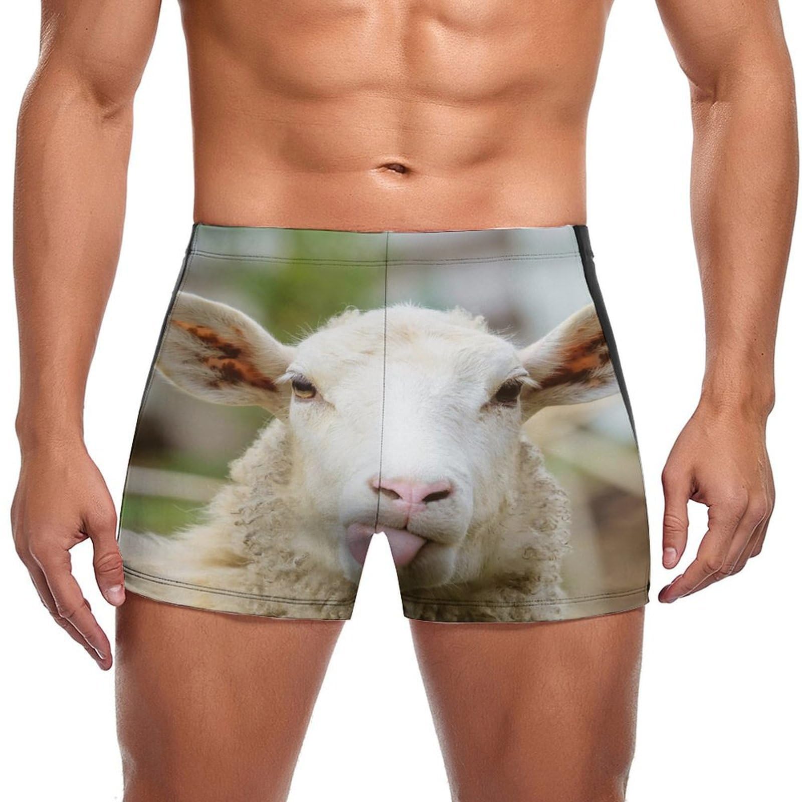 Short de bain homme séchage rapide Mouton Mignon boxer natation sport