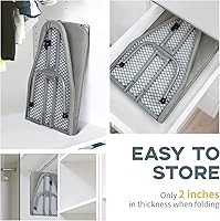 Vista 4 de Tabla de Planchar Plegable de Metal para Mesa con Soporte para Plancha, Tabla de Planchar Portátil Pequeña con Cubierta de Algodón Resistente al