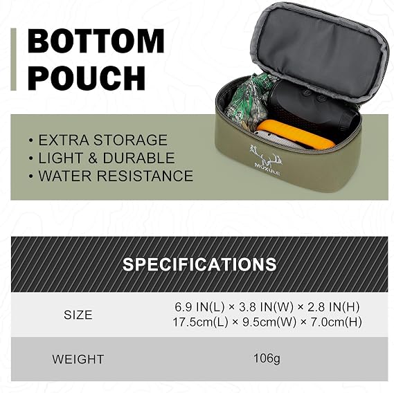 MOXULE Binocular Harness Bottom Pouch - Detachable Zippered Gear Storage