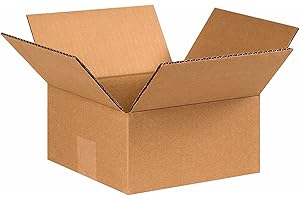 Shipping Boxes Flat 8 x 8 x 4 - 25 Pack Corrugated...