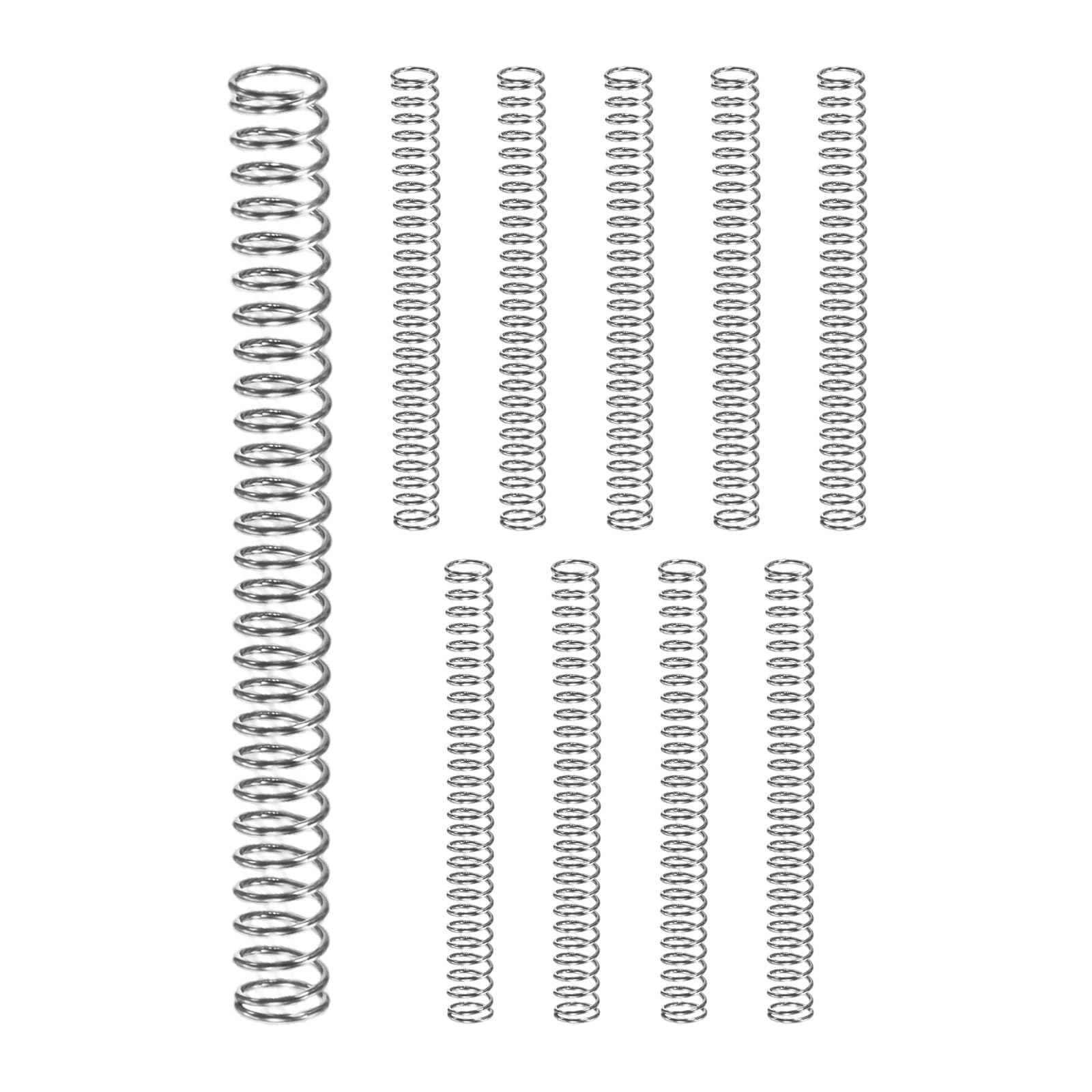 M METERXITY 10-Pack Compression Springs, 40mm Length 4mm OD 304 Stainless Steel Pruner Replacement Springs for Garden Tool/DIY/Mechanical Repair Replacement [Silver Tone, 0.4mm Wire Size]