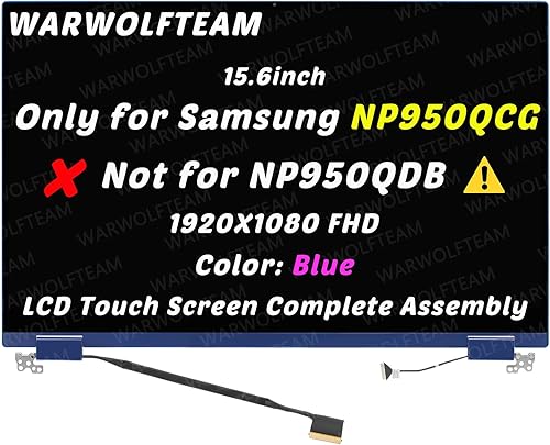 Pantalla táctil LCD de repuesto de 15.6 pulgadas, montaje completo compatible con Samsung Galaxy Book Flex NP950QCG NP950QCG-K01US NP950QCG-K03US