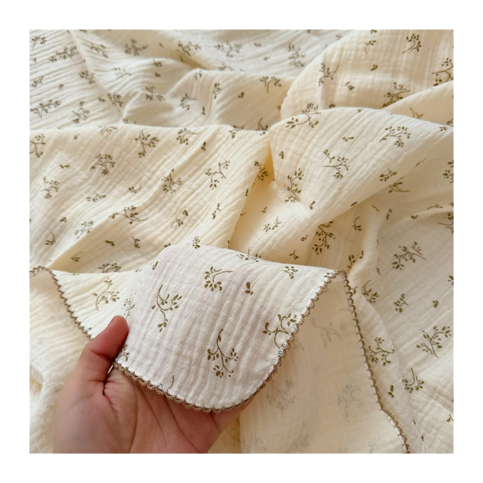 LPACXBYD Muslin Throw Blanket Cute Gauze Muslin Cotton Blanket Summer Floral Bath Towel Cozy Soft Throw Nap Cover Quilt Thin(Color1)