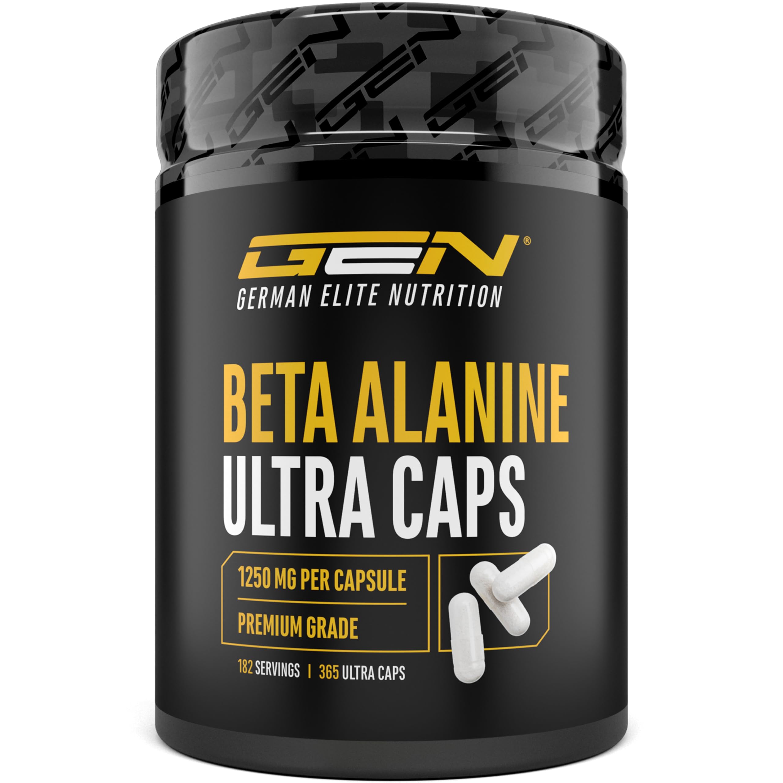 Beta Alanina Ultra Caps - 365 capsule - Dosaggio elevato con 1250 mg per capsula - Beta Alanina aminoacido con purezza del 99% - Senza additivi indesiderati