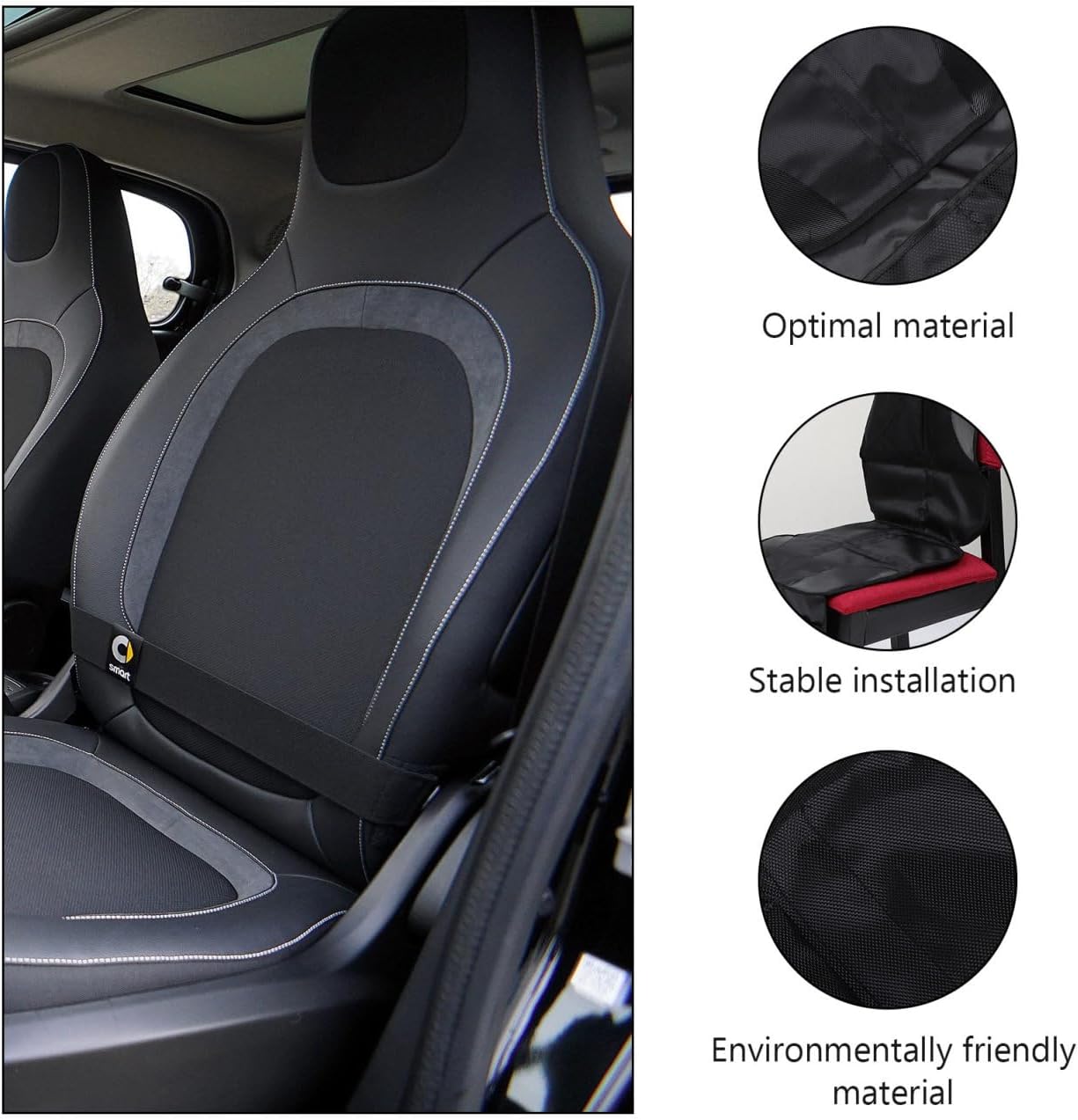 Car Seat Protector Pad for Vehicles Black Waterproof Protective Cover with Non-Slip Backing Automotive Seat Protective Mat for Travel and Everyday Use
