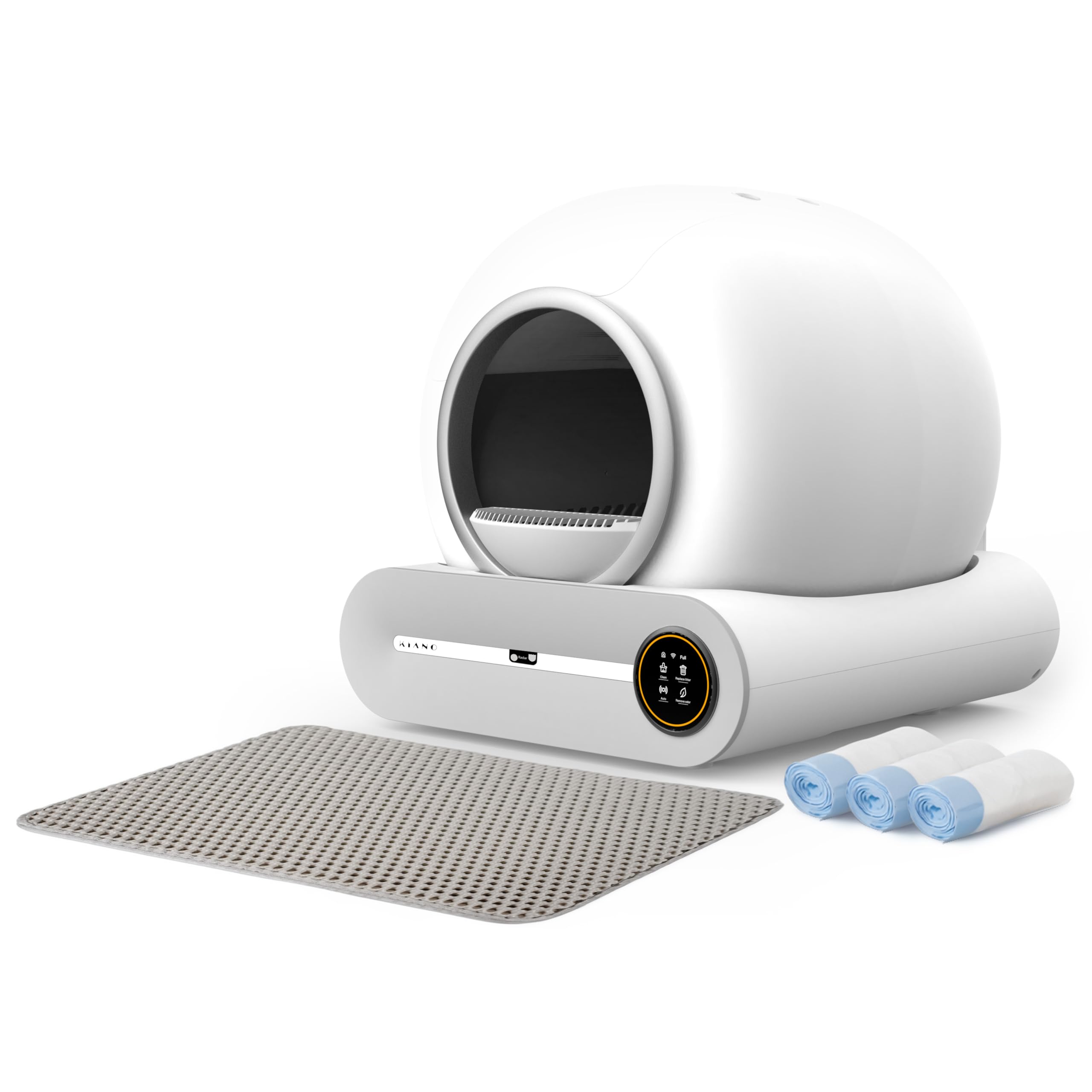 Kiano Luna Lettiera automatica per gatti, autopulente, con controllo app, Wi-Fi, sistema di rimozione degli odori, funzionamento silenzioso < 40 dB, 65 l