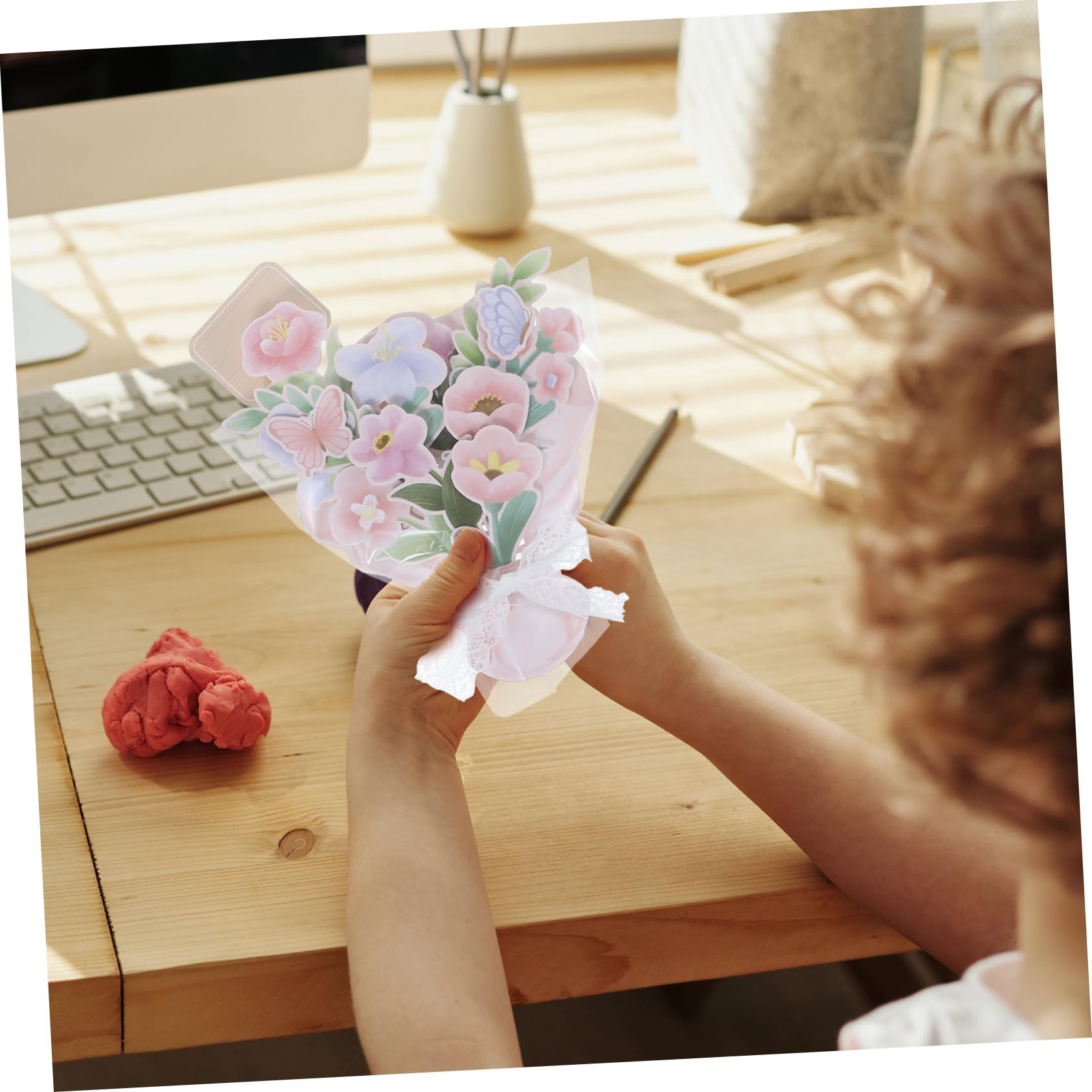Lurrose 15piezas Tarjetas De Felicitación Papel Para Cumpleaños y Día Del Maestro De Tarjetas De Diseño De Ramo De Flores Para Agradecer y Celebrar