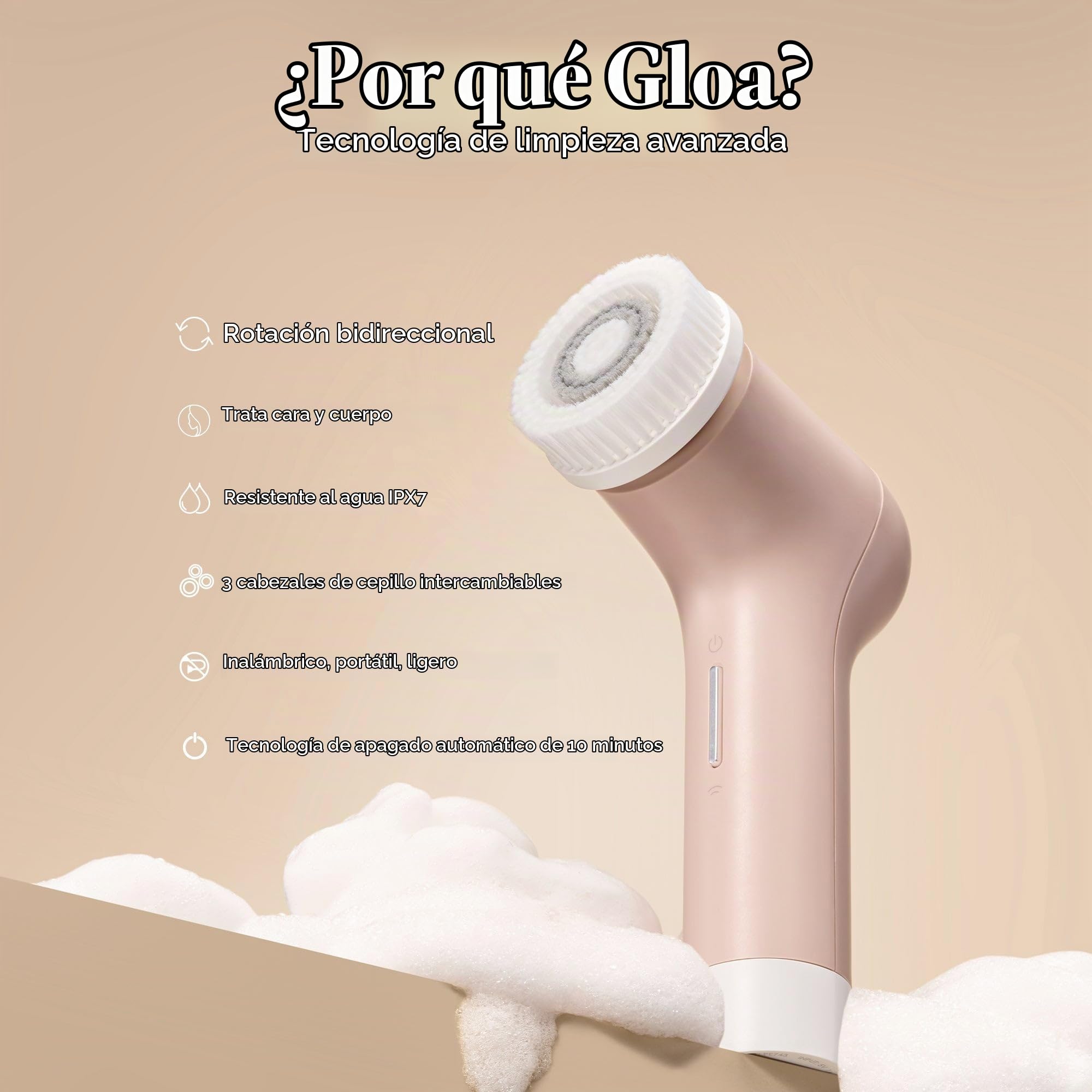 Cepillo de limpieza para el rostro y el cuerpo Gloa de Project E Beauty | 3 cepillos de limpieza | Limpiador de poros | Cepillos exfoliantes para la limpieza | Exfoliante para el rostro y el cuerpo