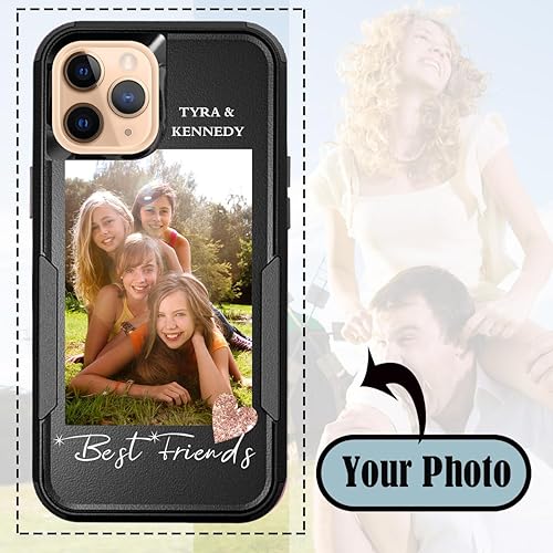 Vista 291 de Funda de fotos personalizada para Apple iPhone 11 Pro Max, patrón de collage a cuadros, personalizado para hacer imágenes en gruesa 3 híbrida Rosa