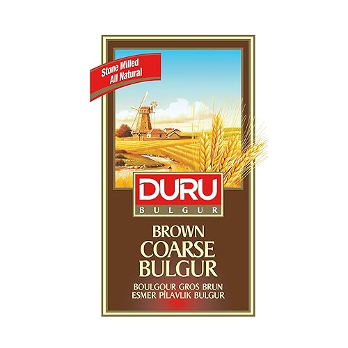 Duru Bulgur grueso marrón, 35.2 oz (1000 g), bayas de trigo, 100% naturales y certificadas, alto en fibra y proteínas, sin OMG, ideal para recetas